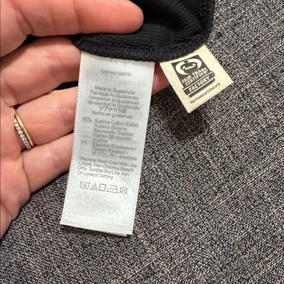 Madewell Black Ribbed Crop Tank Top Supima Cotton Stretch Size M - Picture 3 of 3